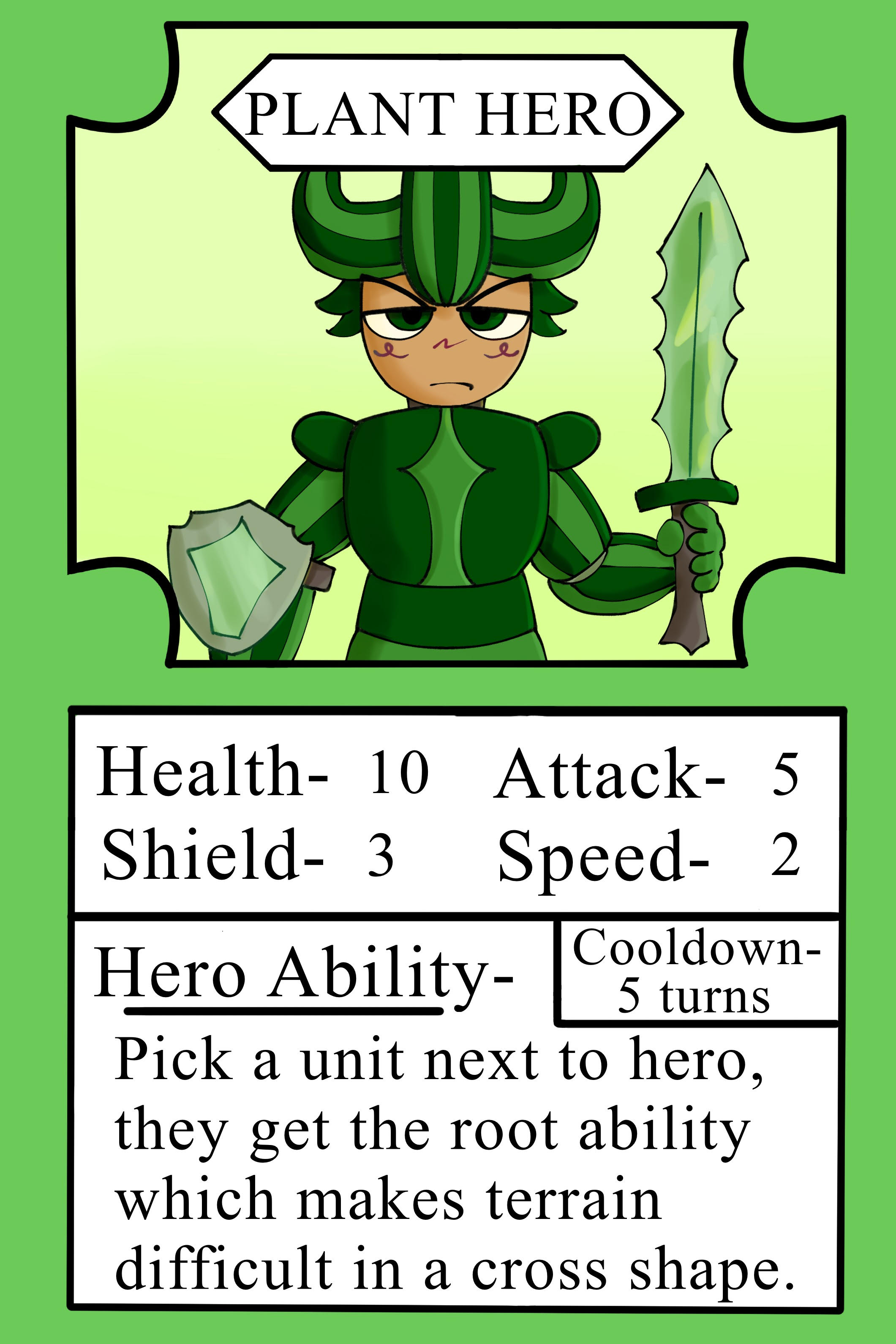 The plant hero card from Mystic Mana Mania