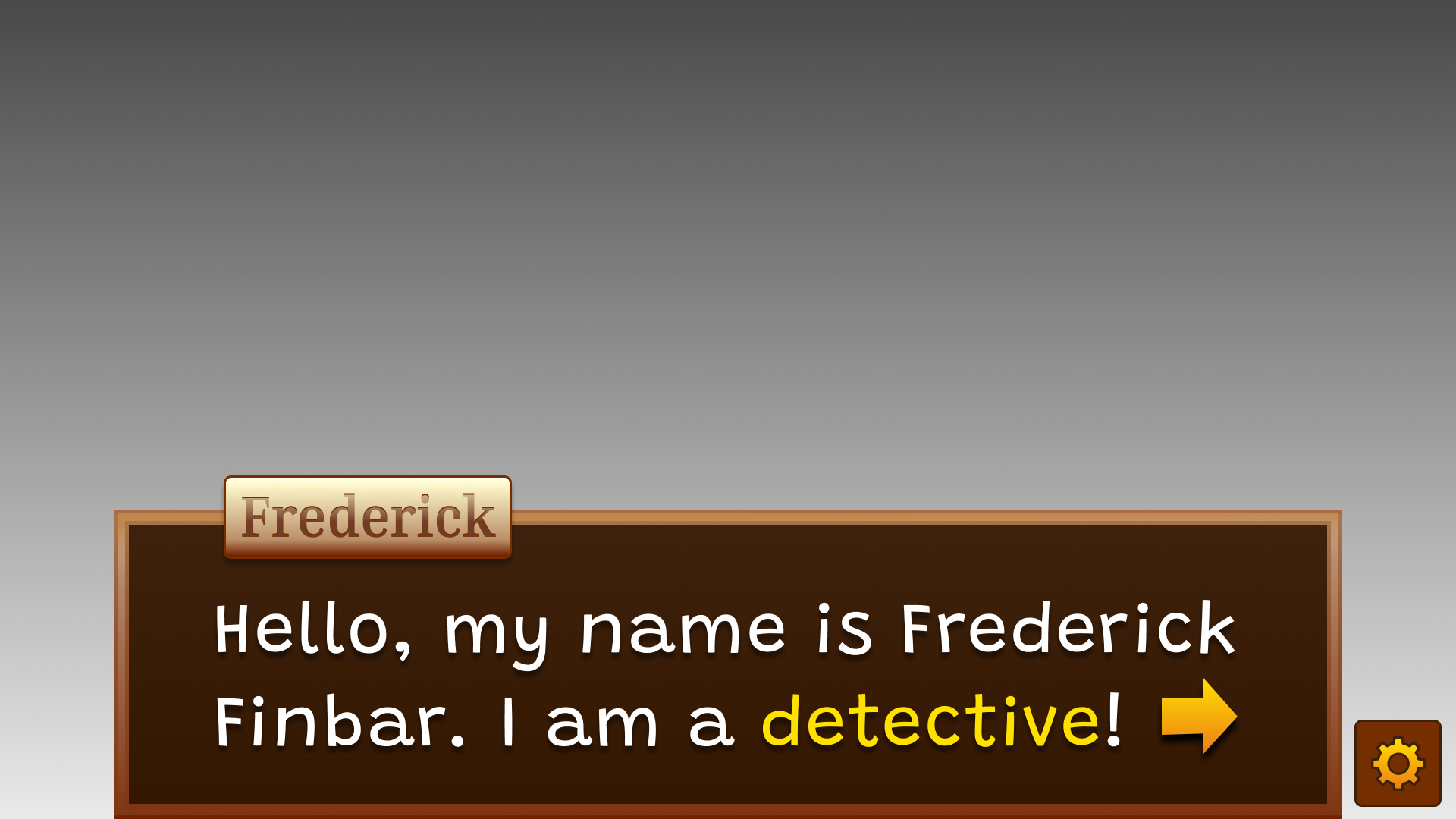 Dialogue design for a detective game.